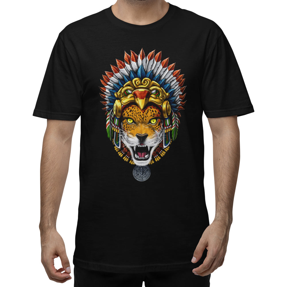 Aztec T-Shirt, Aztec Jaguar Mens Shirt, Aztec Jaguar Warrior Shirt, Aztec Mens T-Shirt, Aztec Clothes, Aztec Clothing - Serpent Sun