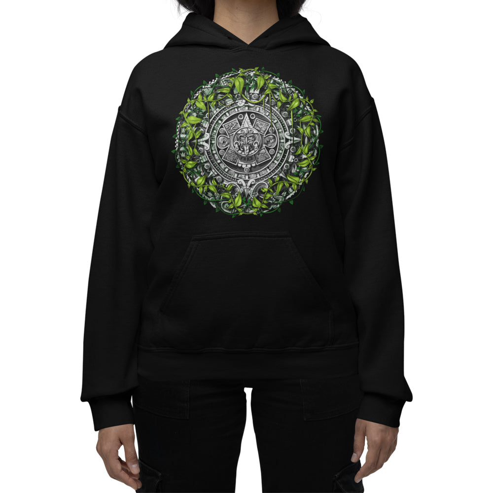 Aztec Hoodie, Aztec Calendar Hoodie, Aztec Unisex Hoodie, Aztec Sweatshirt, Aztec Clothes, Aztec Clothing - Serpent Sun