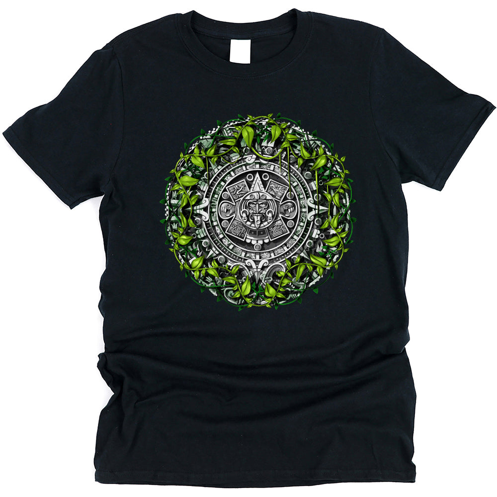 Aztec T-Shirt, Aztec Calendar Shirt, Aztec Mens T-Shirt, Aztec Unisex T-Shirt, Aztec Clothes, Aztec Clothing - Serpent Sun