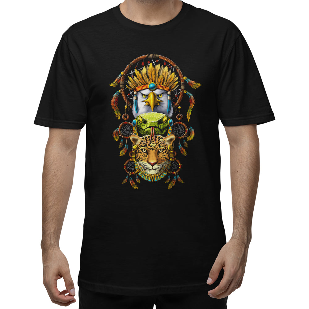 Aztec T-Shirt, Native American Dreamcatcher Shirt, Quetzalcoatl T-Shirt, Ancient Aztec T-Shirt, Aztec Jaguar Shirt, Aztec Clothes, Mayan Clothing - Serpent Sun