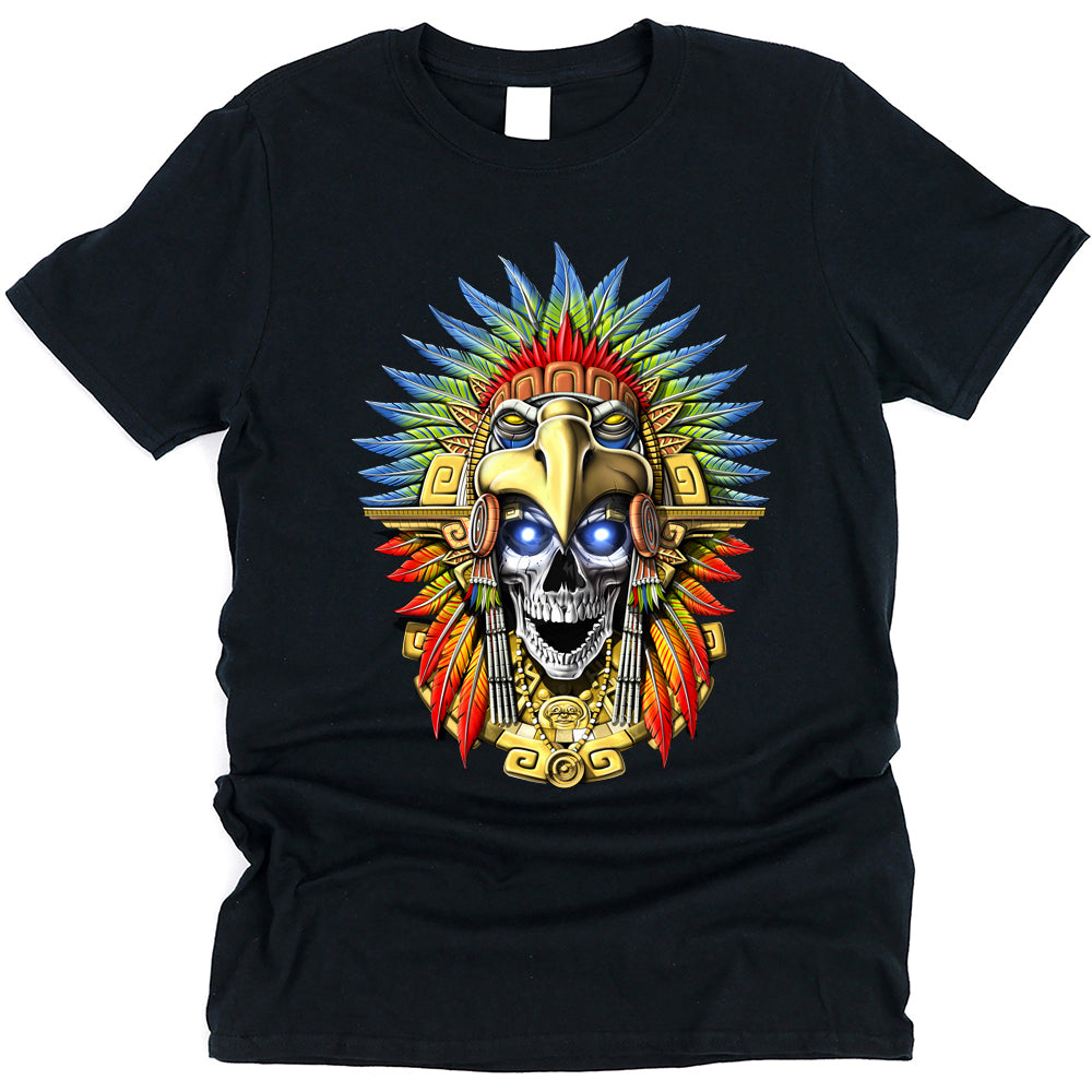 Aztec T-Shirt, Aztec Warrior Shirt, Aztec Eagle Warrior T-Shirt, Aztec Skull T-Shirt, Aztec Clothes, Aztec Clothing - Serpent Sun