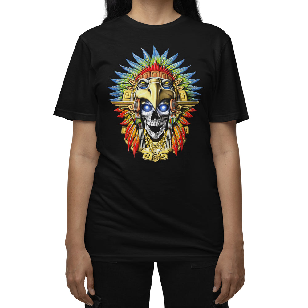 Aztec T-Shirt, Aztec Warrior Shirt, Aztec Eagle Warrior T-Shirt, Aztec Skull T-Shirt, Aztec Clothes, Aztec Clothing - Serpent Sun