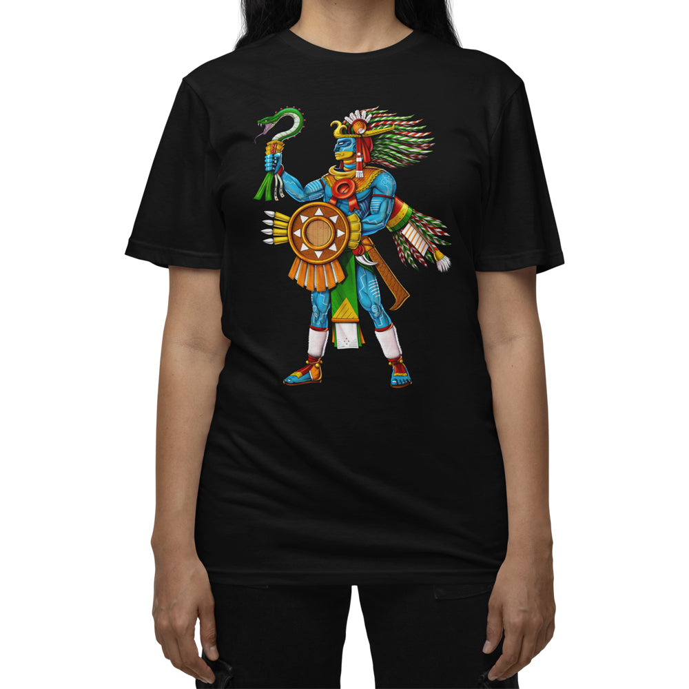 Aztec T-Shirt, Aztec God Huitzilopochtli Shirt, Aztec Mythology T-Shirt, Aztec Unisex T-Shirt, Aztec Clothes, Aztec Clothing - Serpent Sun