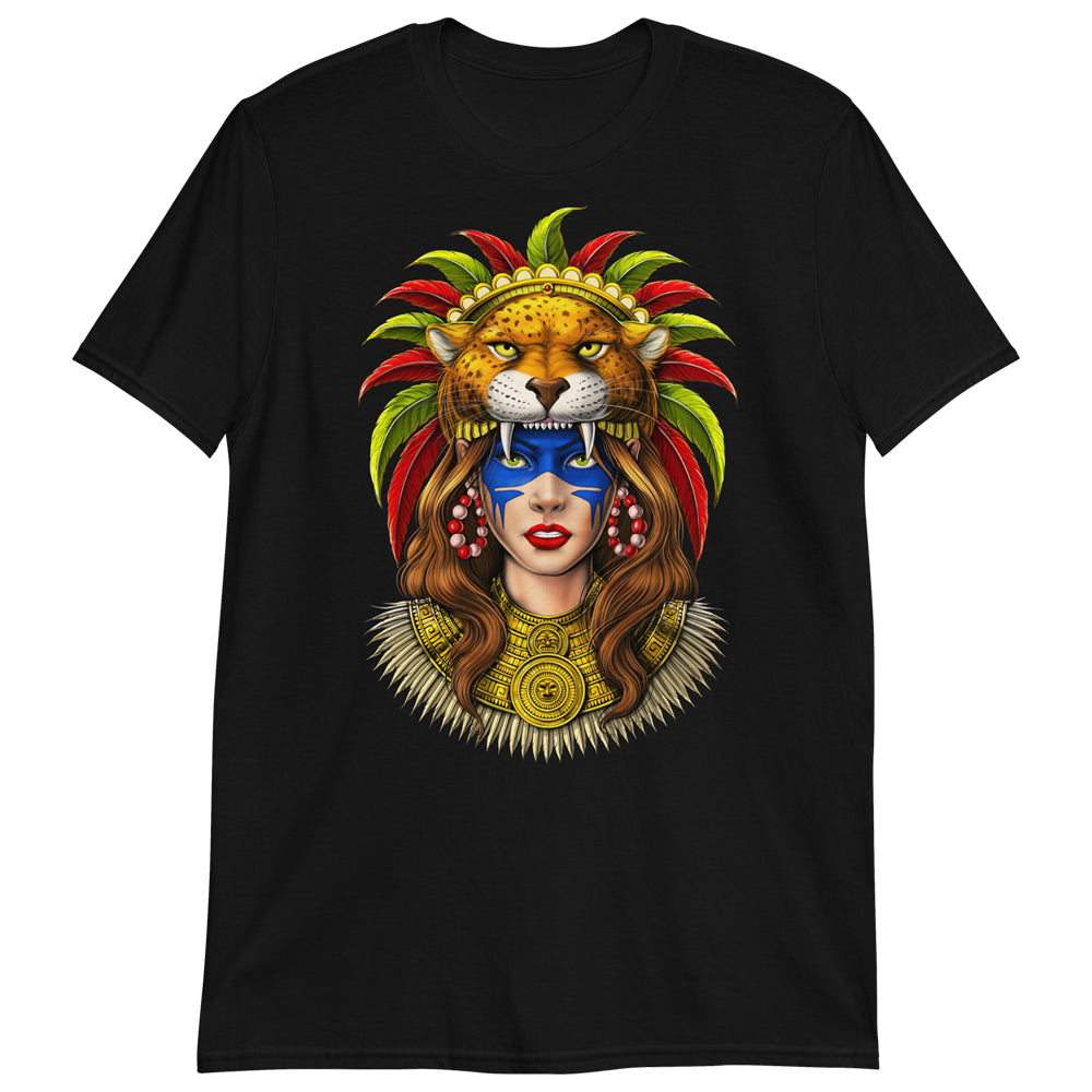 Aztec T-Shirt, Aztec Warrior Shirt, Aztec Jaguar Warrior T-Shirt, Aztec Clothes, Aztec Clothing - Serpent Sun