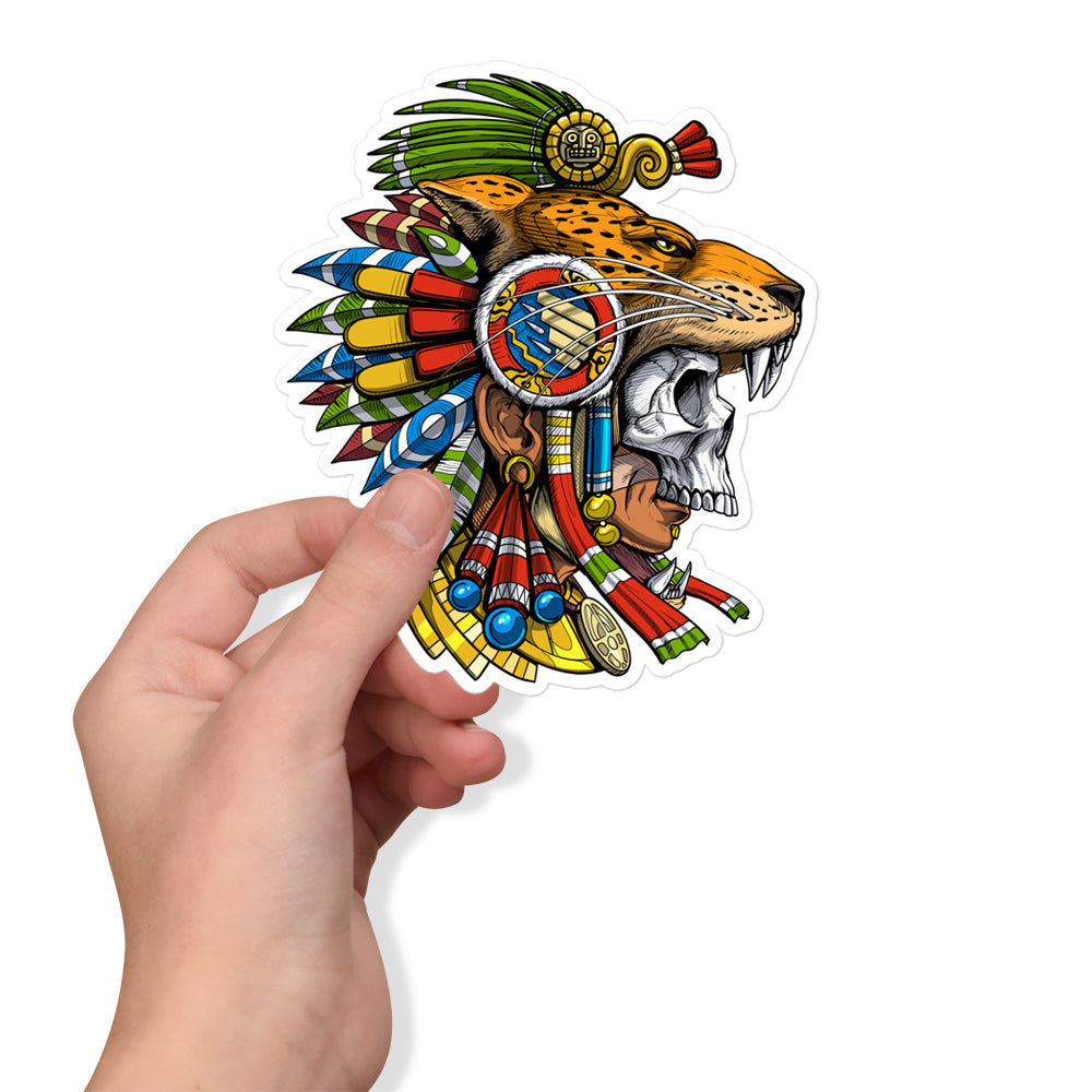Aztec Stickers, Aztec Jaguar Warrior Stickers, Aztec Warrior Sticker, Aztec Decal, Ancient Mayan Decals - Serpent Sun