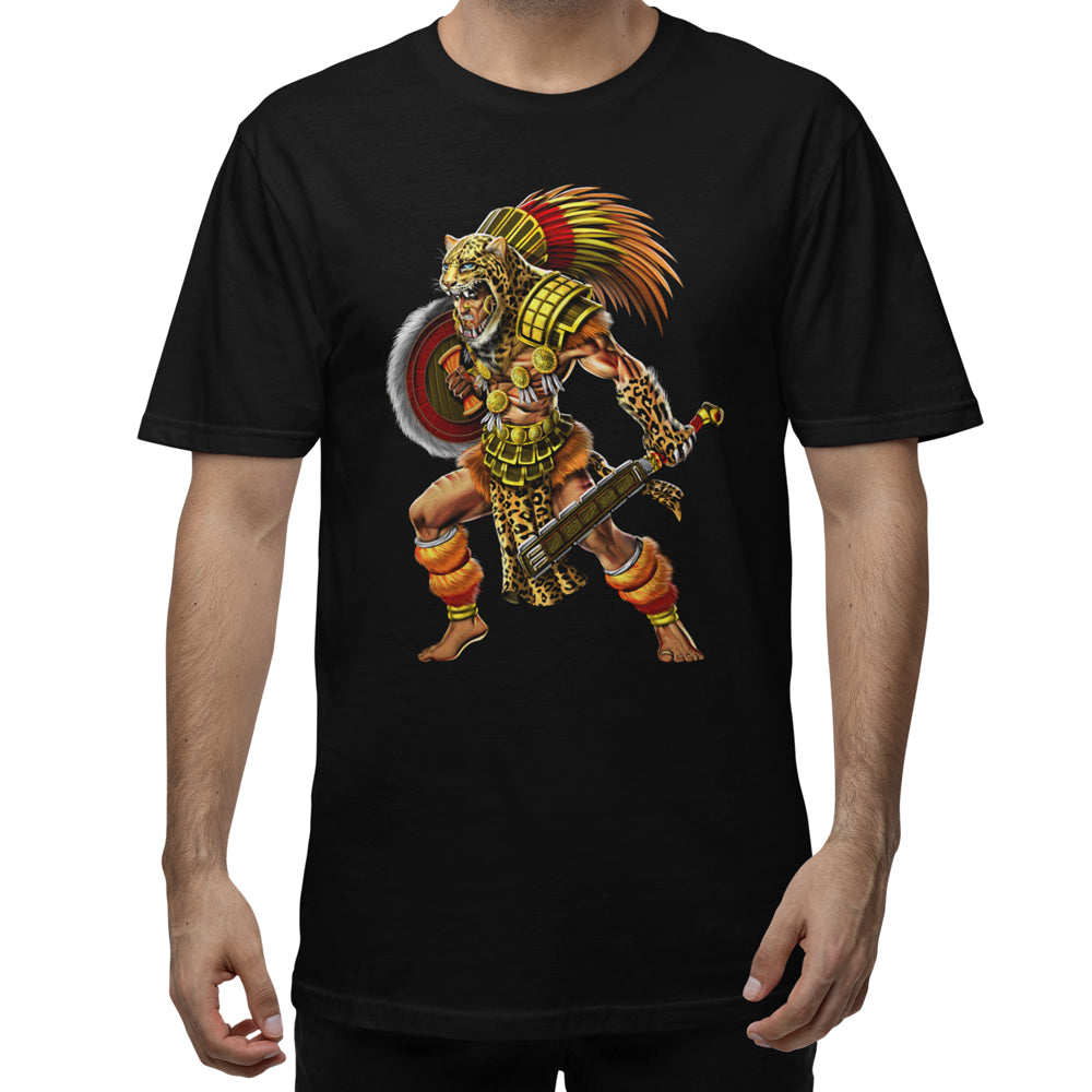 Aztec T-Shirt, Aztec Warrior Shirt, Aztec Jaguar Warrior Shirt, Ancient Aztec Unisex T-Shirt, Aztec Clothes, Aztec Clothing - Serpent Sun