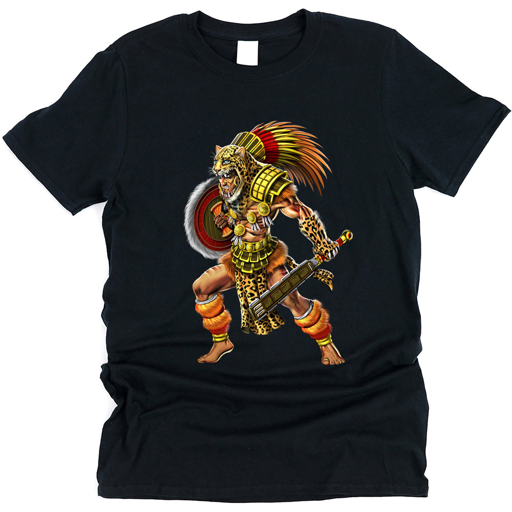 Aztec T-Shirt, Aztec Warrior Shirt, Aztec Jaguar Warrior Shirt, Aztec Mens T-Shirt, Aztec Clothes, Aztec Clothing - Serpent Sun