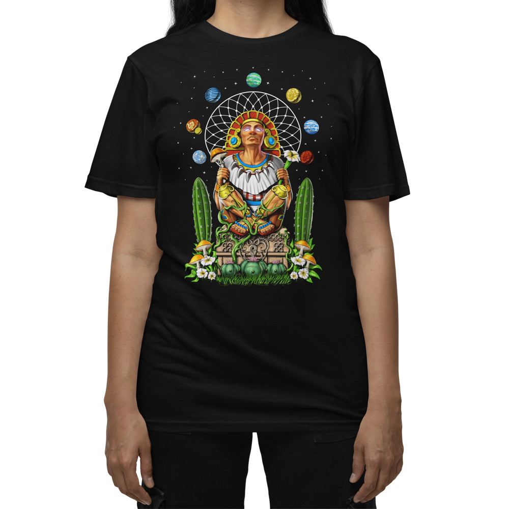 Aztec T-Shirt, Aztec Mythology Shirt, Aztec God Xochipilli Tee, Aztec Mens Shirt, Aztec Clothes, Aztec Clothing - Serpent Sun