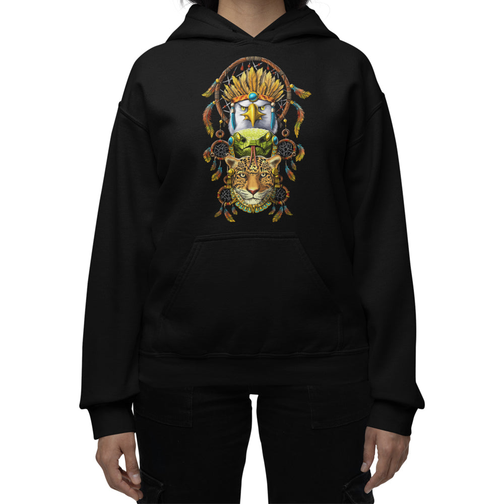 Aztec Hoodie, Native American Dreamcatcher Hoodie, Quetzalcoatl Hoodie, Ancient Aztec Sweatshirt, Aztec Jaguar Hoodie, Aztec Clothes, Mayan Clothing - Serpent Sun