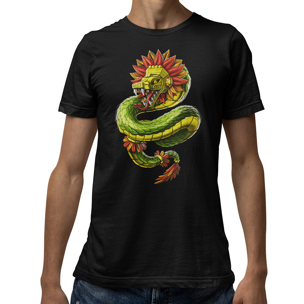 Aztec T-Shirt, Aztec Quetzalcoatl Shirt, Aztec Serpent T-Shirt, Aztec God Unisex T-Shirt, Aztec Clothes, Aztec Clothing - Serpent Sun