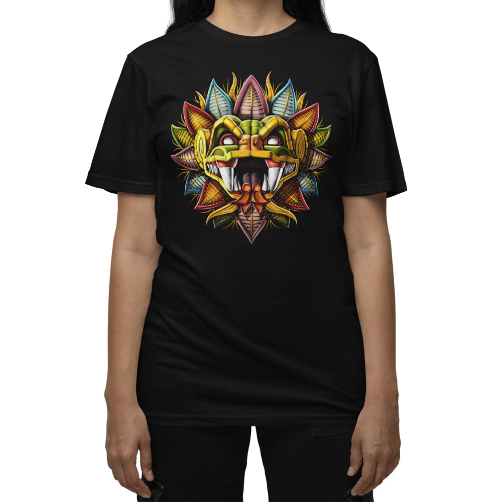 Aztec T-Shirt, Aztec Quetzalcoatl Shirt, Aztec Serpent T-Shirt, Aztec Gods T-Shirt, Aztec Clothes, Aztec Clothing - Serpent Sun