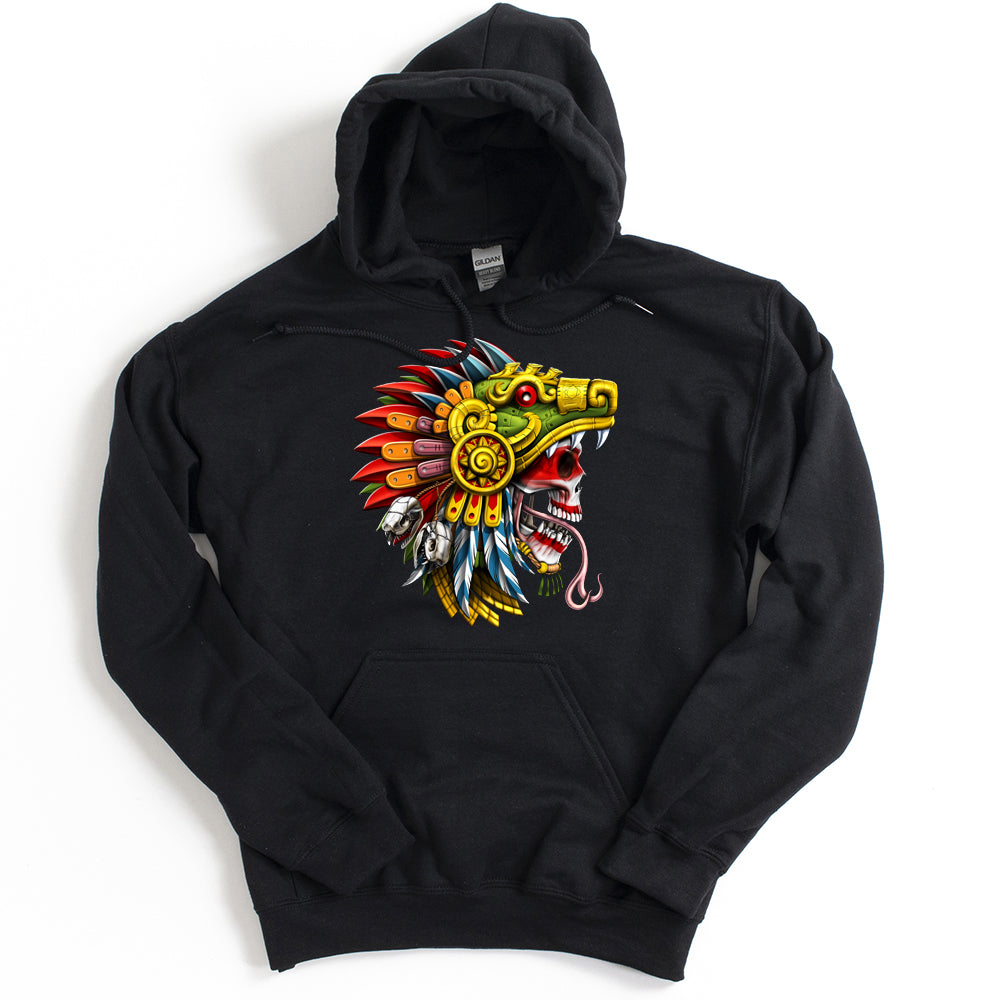 Aztec Hoodie, Aztec Skull Warrior Hoodie, Aztec Serpent Hoodie, Aztec Sweatshirt, Aztec Clothes, Aztec Clothing - Serpent Sun