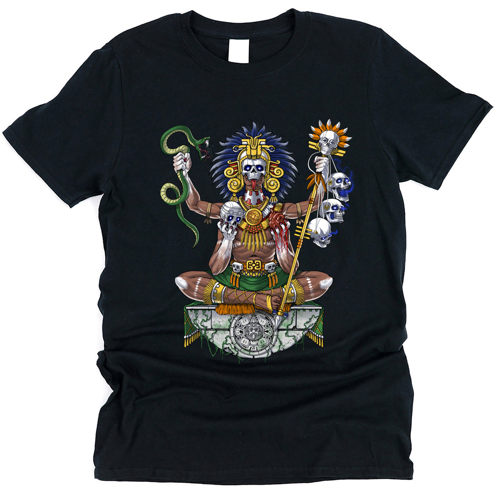 Aztec T-Shirt, Aztec Warrior Shirt, Aztec Shaman Shirt, Aztec Mens T-Shirt, Aztec Clothes, Aztec Clothing - Serpent Sun