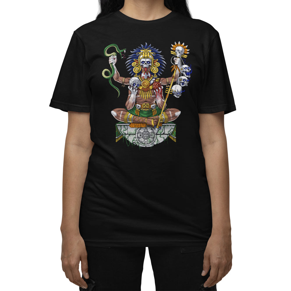 Aztec T-Shirt, Aztec Warrior Shirt, Aztec Shaman Shirt, Aztec T-Shirt, Aztec Clothes, Aztec Clothing - Serpent Sun