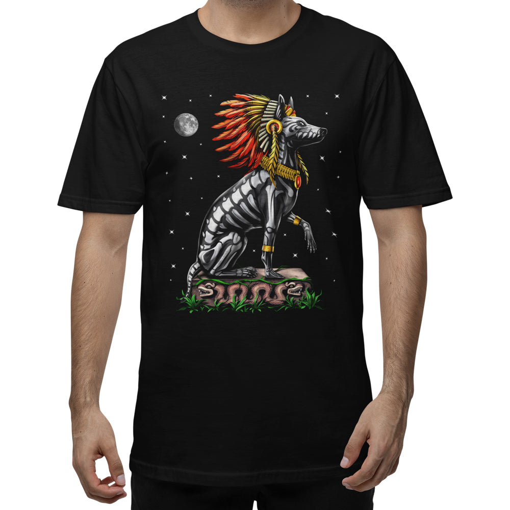 Aztec T-Shirt, Xolo Dog Shirt, Day of the Dead T-Shirt, Mexican Hairless Dog Shirt, Xoloitzcuintle Shirt, Aztec T-Shirt, Aztec Clothes, Aztec Clothing - Serpent Sun