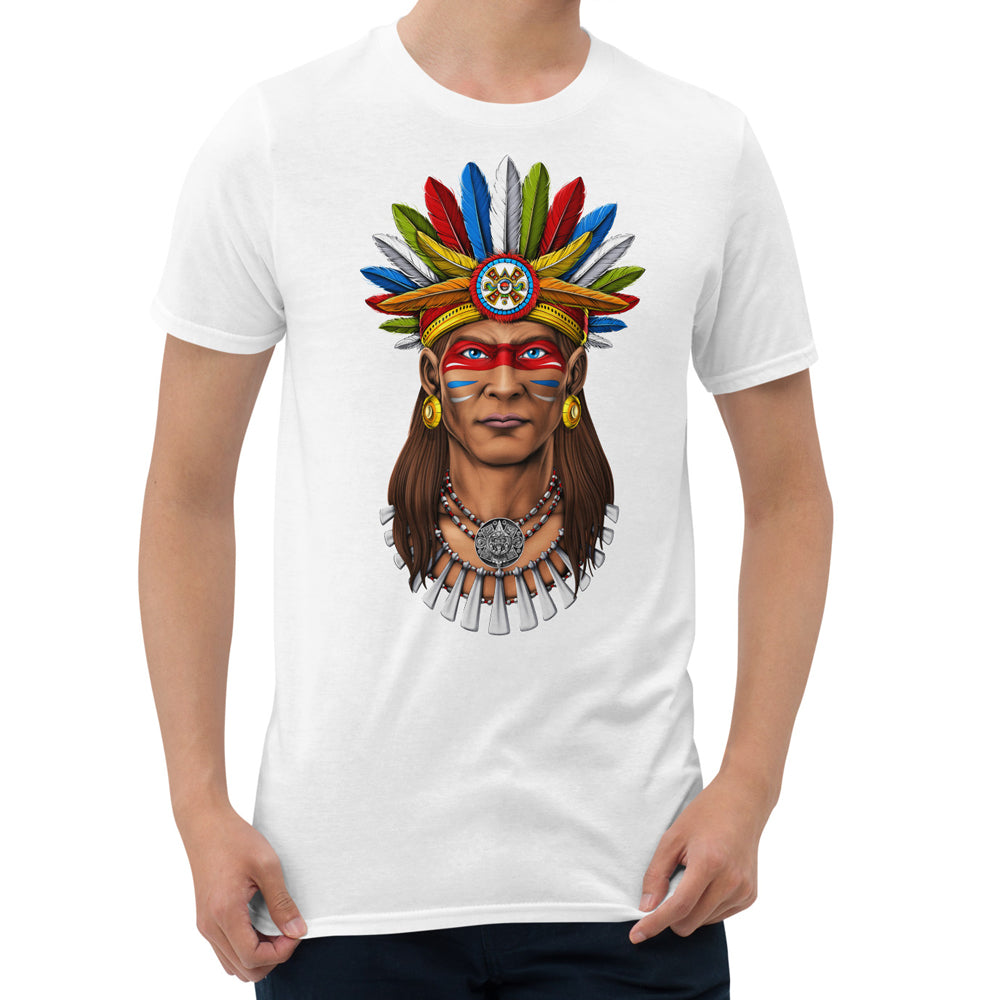 Aztec Mens T-Shirt, Aztec Warrior Unisex Tee, Aztec Warrior T-Shirt, Aztec Clothes, Aztec Clothing, Aztec Apparel - Serpent Sun