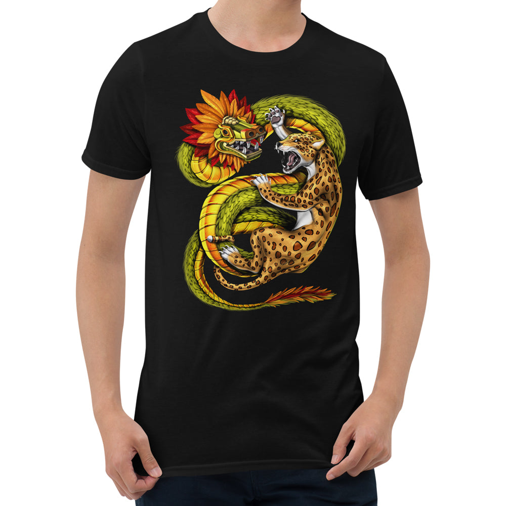 Aztec T-Shirt, Quetzalcoatl Shirt, Aztec Serpent Tee, Aztec Jaguar Shirt, Aztec Mythology Gods Shirt, Aztec Clothes, Aztec Clothing - Serpent Sun