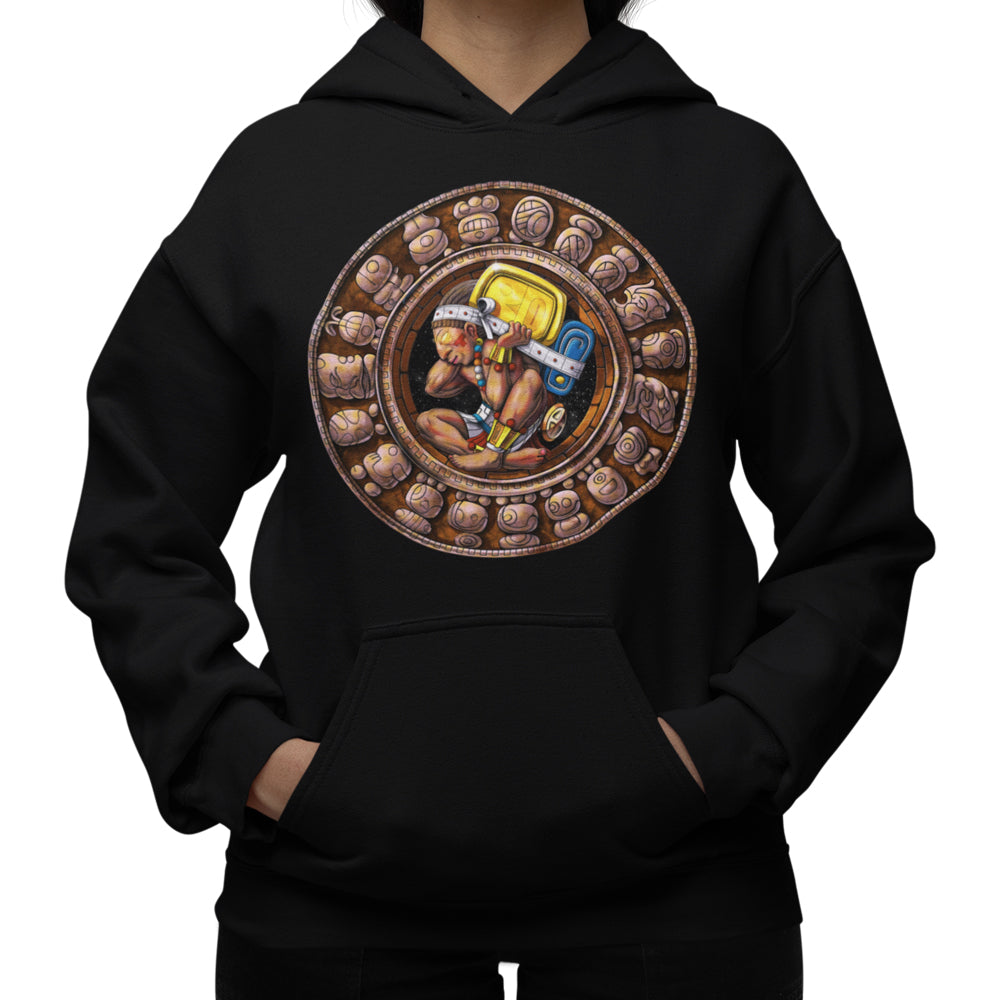 Aztec Hoodie, Mayan Calendar Hoodie, Ancient Maya Hoodie, Mayan Sweatshirt, Aztec Clothes, Aztec Clothing - Serpent Sun