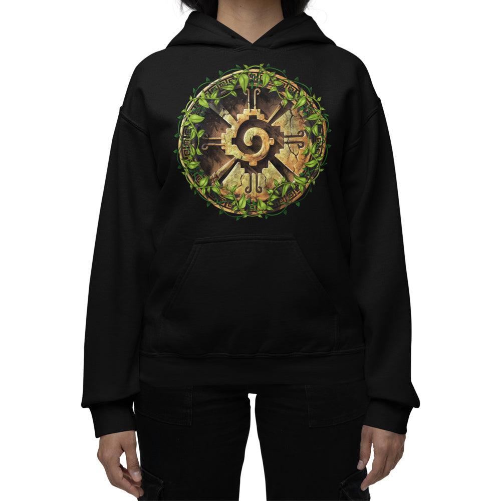 Hunab Ku Hoodie, Mayan Symbol Hoodie, Ancient Maya Hoodie, Aztec Sweatshirt, Aztec Clothes, Mayan Clothing - Serpent Sun