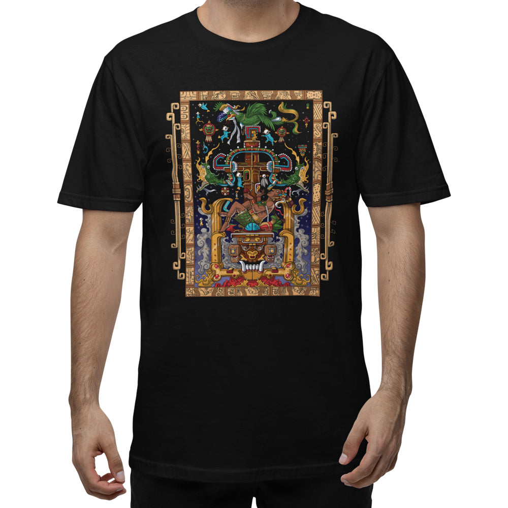Pakal Sarcophagus Shirt, Mayan Unisex T-Shirt, Mayan King Pakal Shirt, Ancient Mayan T-Shirt, Aztec T-Shirt, Aztec Clothes, Aztec Clothing - Serpent Sun