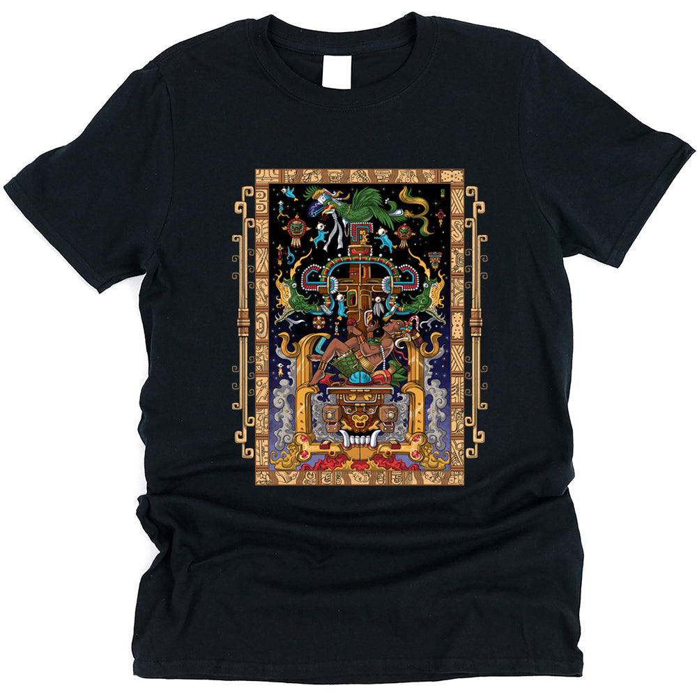 Mayan Unisex T-Shirt, Mayan King Pakal Shirt, Pakal Sarcophagus Shirt, Ancient Mayan T-Shirt, Aztec T-Shirt, Aztec Clothes, Aztec Clothing - Serpent Sun