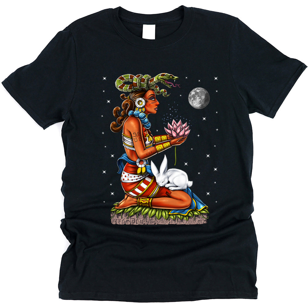 Mayan Unisex T-Shirt, Mayan Goddess Shirt, Ixchel Goddess T-Shirt, Aztec T-Shirt, Aztec Clothes, Aztec Clothing - Serpent Sun