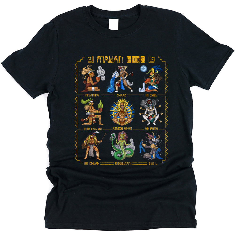 Mayan Unisex T-Shirt, Mayan Mythology Shirt, Mayan Gods T-Shirt, Aztec T-Shirt, Aztec Clothes, Aztec Clothing - Serpent Sun