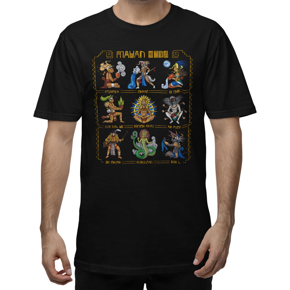 Mayan Unisex T-Shirt, Mayan Mythology Shirt, Mayan Gods T-Shirt, Aztec T-Shirt, Aztec Clothes, Aztec Clothing - Serpent Sun