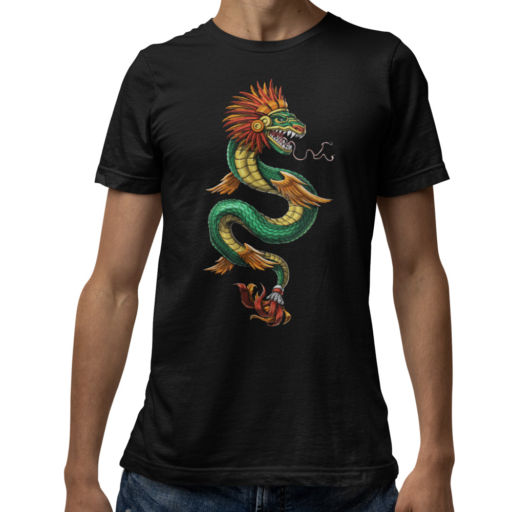 Aztec T-Shirt, Aztec Quetzalcoatl Shirt, Aztec Serpent T-Shirt, Aztec Gods T-Shirt, Aztec Clothes, Aztec Clothing - Serpent Sun