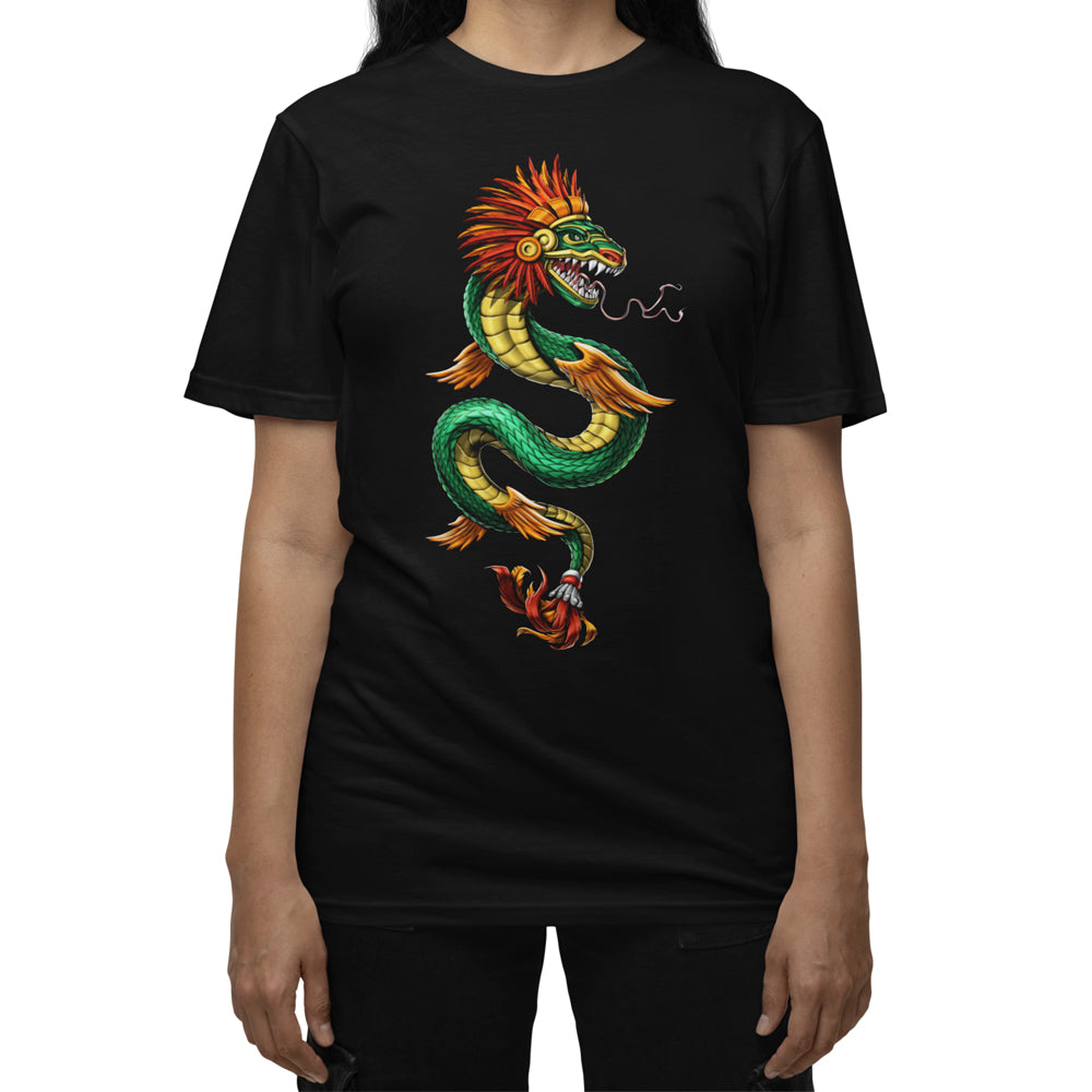 Aztec T-Shirt, Aztec Quetzalcoatl Shirt, Aztec Serpent T-Shirt, Aztec Gods T-Shirt, Aztec Clothes, Aztec Clothing - Serpent Sun