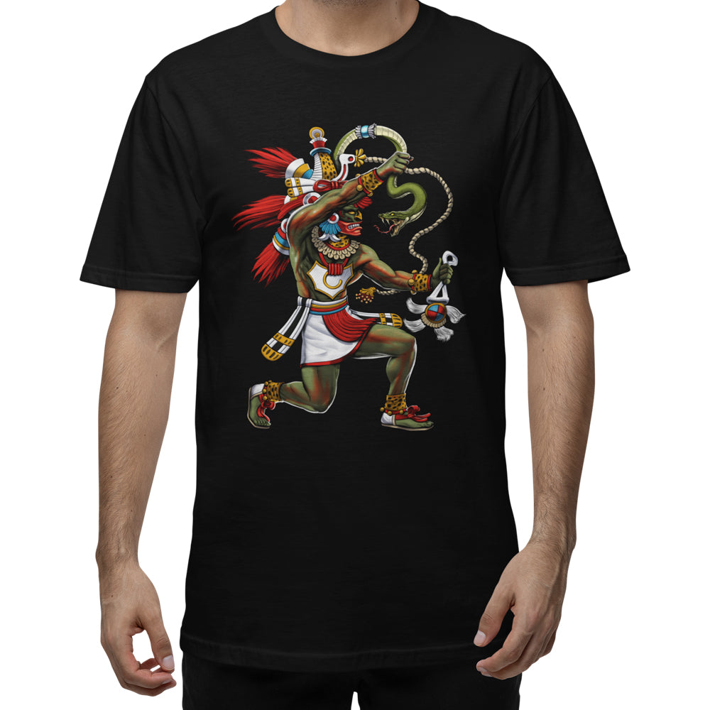 Aztec T-Shirt, Aztec Quetzalcoatl Shirt, Aztec Serpent T-Shirt, Aztec Gods T-Shirt, Aztec Clothes, Aztec Clothing - Serpent Sun