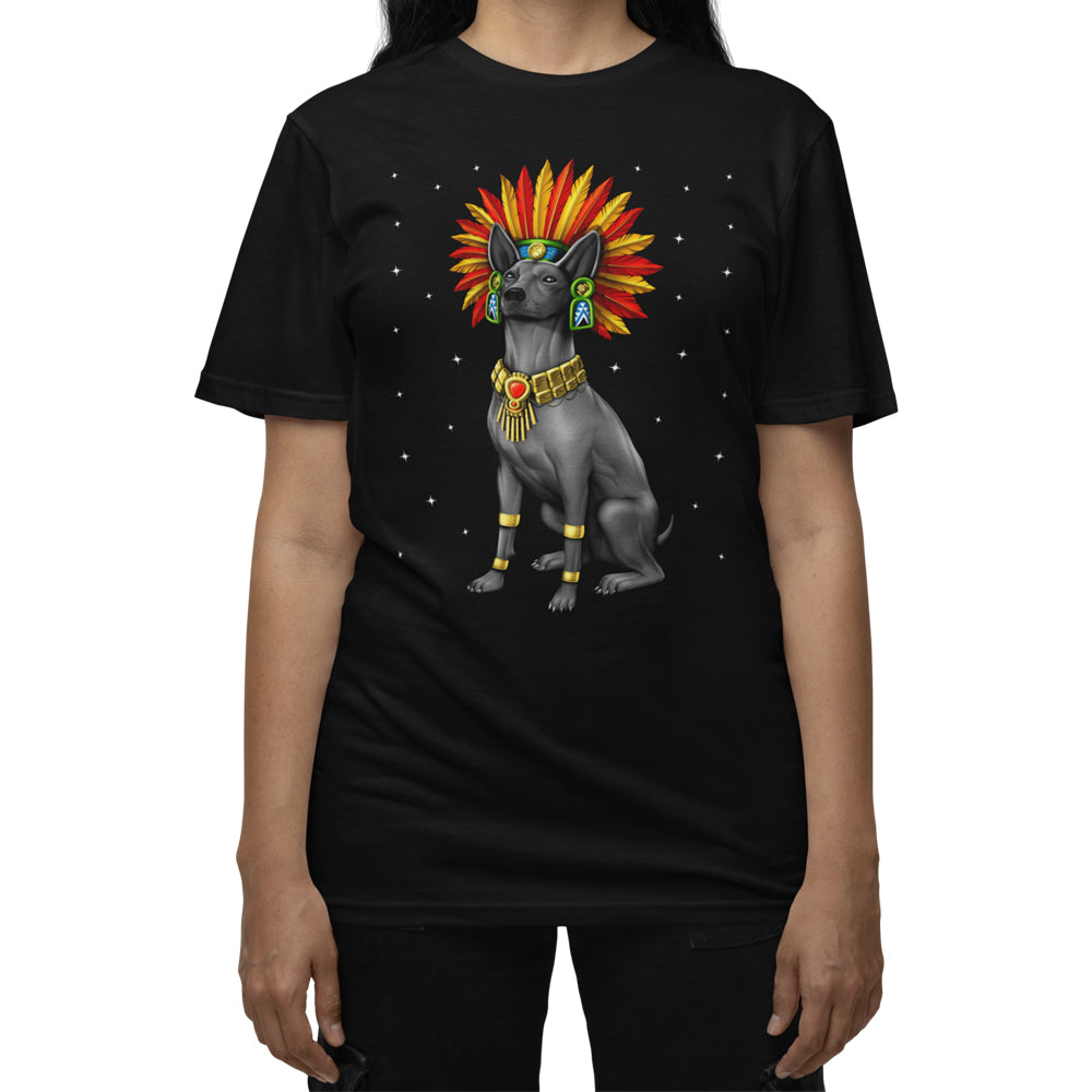 Aztec Unisex T-Shirt, Xolo Dog Shirt, Aztec Warrior T-Shirt, Aztec T-Shirt, Aztec Clothes, Aztec Clothing - Serpent Sun