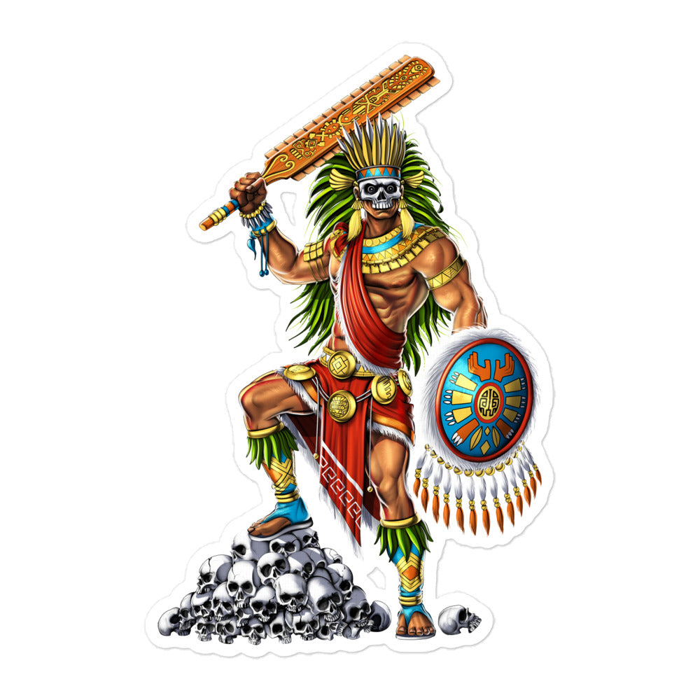 Aztec Stickers, Aztec Warrior Stickers, Aztec Skull Sticker, Aztec Skull Decal, Ancient Mayan Decals - Serpent Sun
