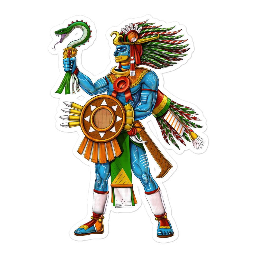 Aztec Stickers, Aztec God Huitzilopochtli Sticker, Ancient Aztec Decal, Mayan Decals - Serpent Sun