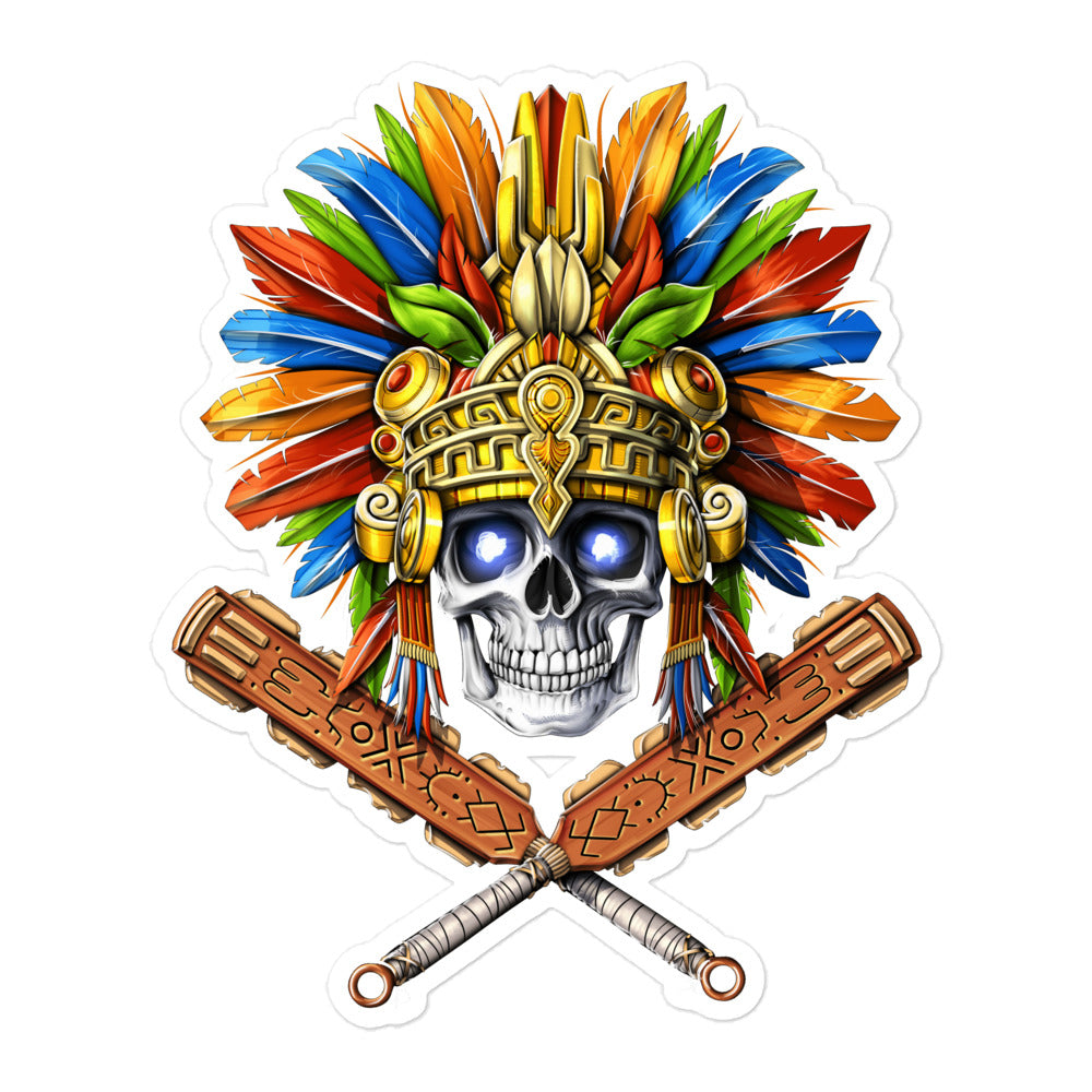Aztec Stickers, Aztec Warrior Sticker, Aztec Skull Warrior Sticker, Aztec Skull Sticker, Aztec Decals - Serpent Sun